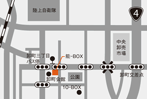 地図：能―BOXへのアクセス方法