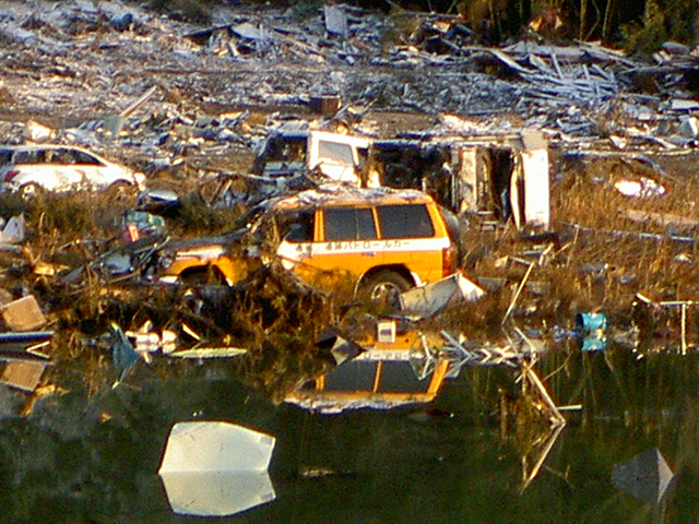 Damage / Kesennuma / Washed away vehicle Pajero