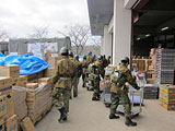 Miyagi Sendai Japan Self-Defense Forces / Relief supplies / Loading