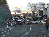 Iwate Miyako Damage Atago crossing of route45 in Miyako