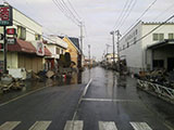 Miyagi Ishinomaki Damage / State of flooding road / Ishinomaki-minato line / 2 Minato / In front of former Japanese Red Cross Society