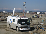 Miyagi Natori Satellite communication vehicle / Natori river, Natori