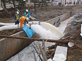 Fukushima Soma Liaison Fukushima / Search in Niinuma, Soma / Fukushima drainage pumper vehicle