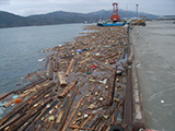 Iwate Miyako Harbor / Clearance work of floating wreckage