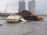 Fukushima Soma Temporary placing of floating wreckage