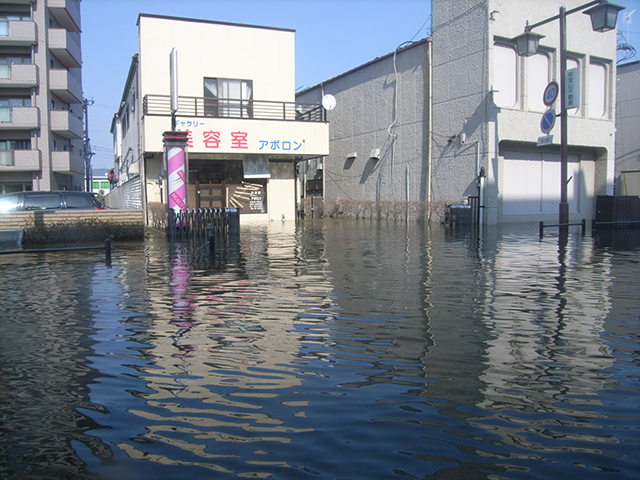 被災 石巻市街地浸水