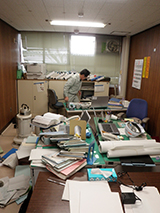 Miyagi Kesennuma Damage / State of brunch office right after the earthquake