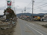 Miyagi Onagawa Damage After junction of Magiyama road, Route398 / Direction of Onagawa / Near Doba