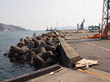 Iwate Kamaishi Harbor / Seawall in front of storage shelter in Suga area